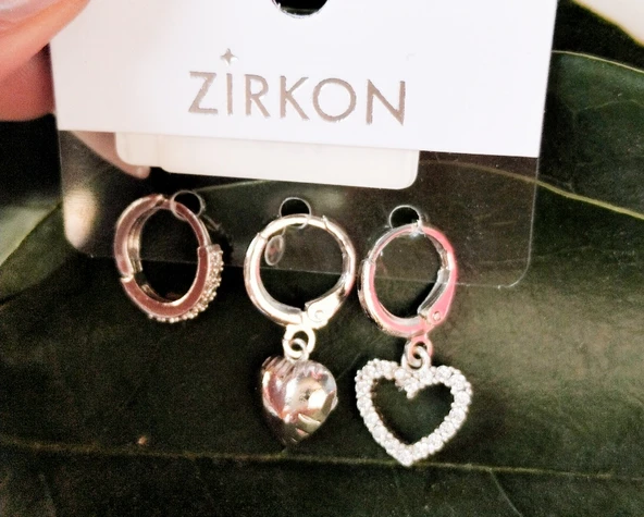 Monalisa Home Gümüş Renk Lüks Gösterişli  Figürlü Üçlü Küpe ürün görseli 1