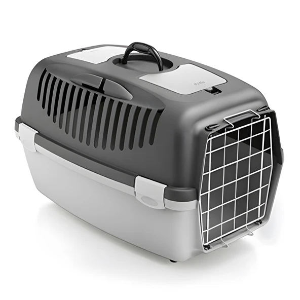 Stefanplast Gulliver 3 Metal Kapılı Taşıma Çantası Koyu Gri 64x40x38Cm