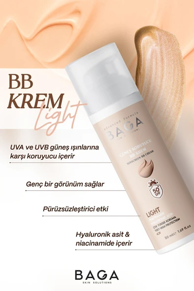 50+spf BB Krem Light Leke Oluşumunu Önlemeye Yardımcı Olur, Aydınlık Ve Canlılık Sağlar - 2