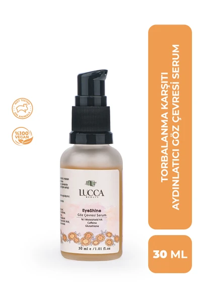EyeShine Torbalanma Karşıtı Göz Çevresi Serum 30 ml - C Vitamini, Glutatyon ve Hyaluronik Asit İçeren Cilt Serumu