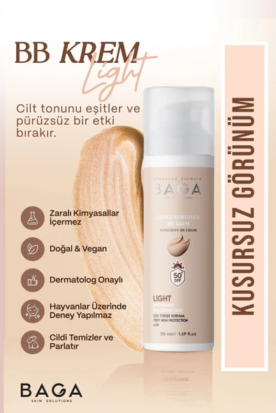 50+spf BB Krem Light Leke Oluşumunu Önlemeye Yardımcı Olur, Aydınlık Ve Canlılık Sağlar - 1