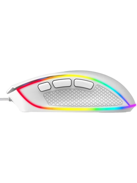 Claw's Nova V1 12800 Dpi Wide RGB Özel ABS Doku & Claw's Reflex Örgü Kablolu Ekstra Fire Butonlu Gaming Mouse - Beyaz - 2