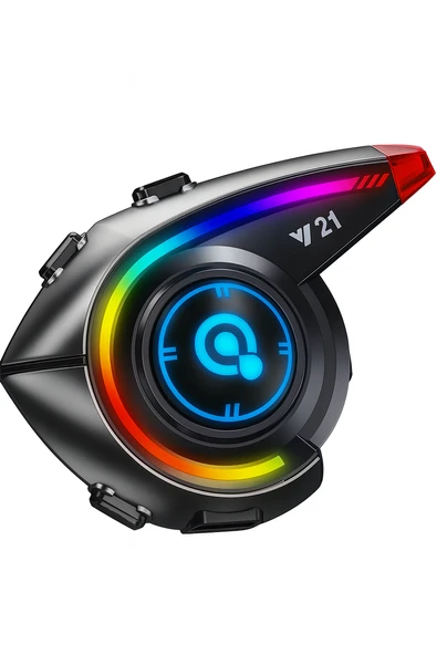 QASUL Rgb Işık Efektli Intercom Bluetooth Motosiklet Kask Kulaklığı Intercom Kulaklık ürün görseli 1