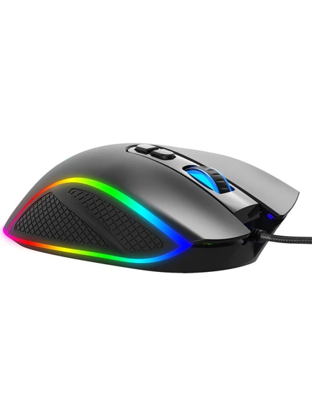 Claw's Nova V1 12800 Dpi Wide RGB Özel ABS Doku & Claw's Reflex Örgü Kablolu Ekstra Fire Butonlu Gaming Mouse - Siyah - Resim 3