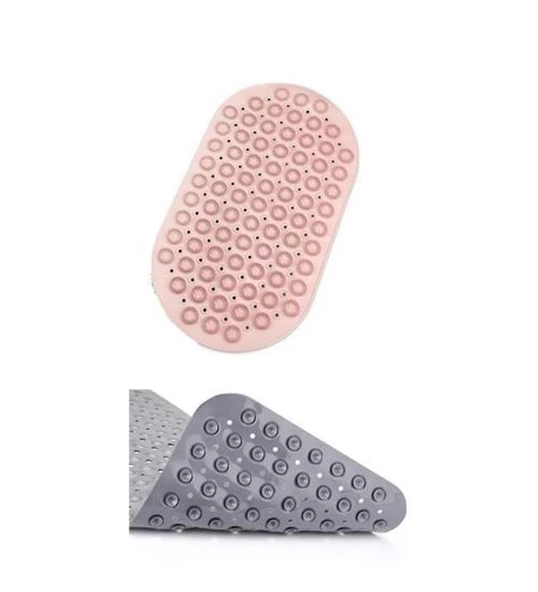 Masajlı Vantuzlu Kaydırmaz Banyo ve Duş Paspası - Pembe - Resim 3