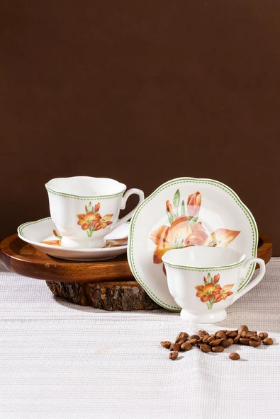 Perotti 16871-5 De Flore 2 Kişilik 4 Parça Porselen Kahve Fincan Takımı - Resim 2