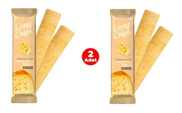 Long Chips Mashed Potato Snack Cheese Flavoured - Peynir Aromalı Patates Cipsi ( 2 Adet) - 1