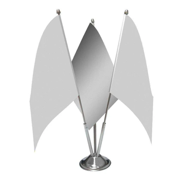 3'lü Masa Bayrağı Seti - Firmanıza Özel - Üçlü Saten Masa Bayrağı Set