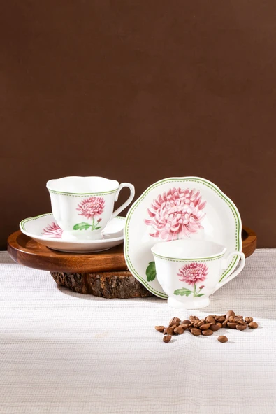 Perotti 16871-3 De Flore 2 Kişilik 4 Parça Porselen Kahve Fincan Takımı - Resim 2