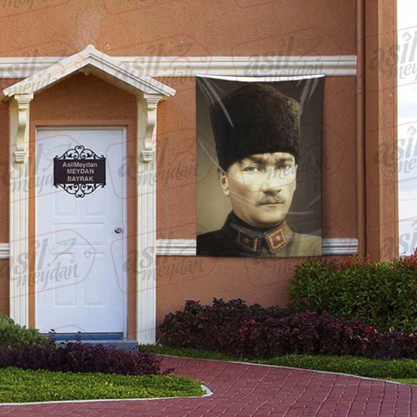 Üniformalı Kalpaklı Gazi Mustafa Kemal Atatürk - Portre - Poster Bayrak 100x150 cm
