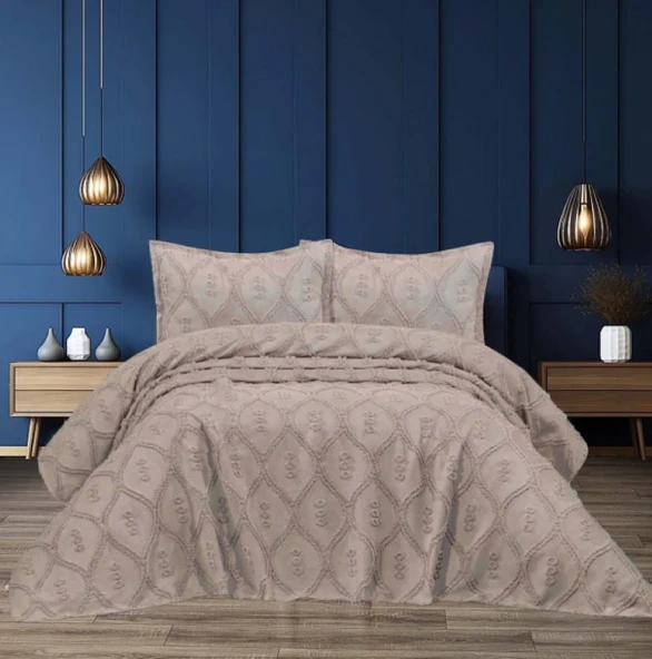 Alisa 3 Parça Çift Kişilik Yatak Örtüsü