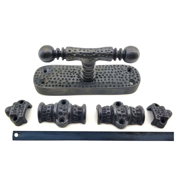 Antika Tarz Dekoratif Pirinç Üstten İspanyolet - 133x40 Mm, Oksit - 1