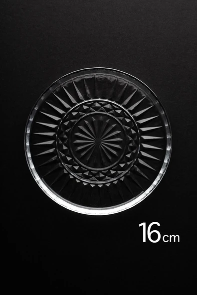 Porsima Milano Pasta Tabağı Dik Tabak - 6lı Cam Sunumluk Pasta Kurabiye Kek İkram Servis Tabağı-16 Cm Şeffaf - Resim 3