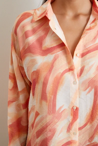 Deniz Esintisi Gömlek Oranj - Resim 5