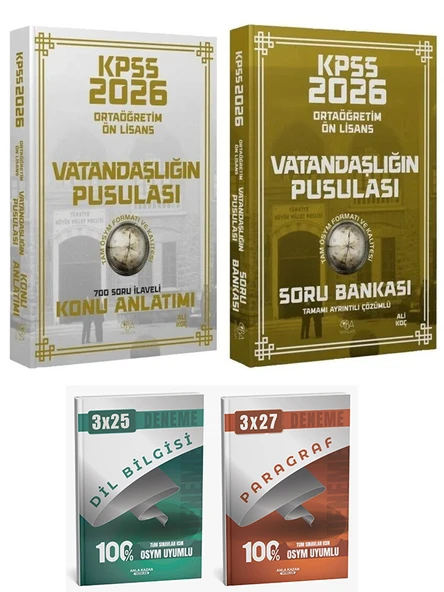 CBA + Anla Kazan 2026 KPSS Lise Ortaöğretim Ön Lisans Vatandaşlık Vatandaşlığın Pusulası Konu + Soru Bankası 4 lü Set - Resim 3