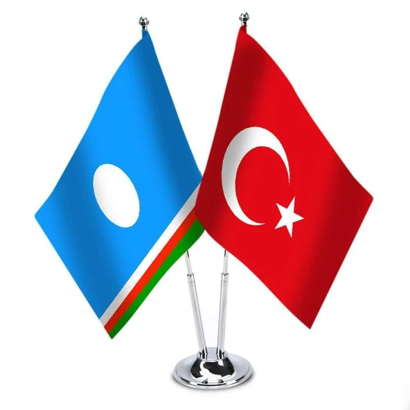 Yakutistan-Saha - Türkiye - Saten Masa Bayrağı