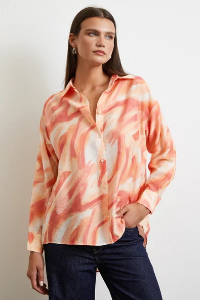 Deniz Esintisi Gömlek Oranj - Resim 3