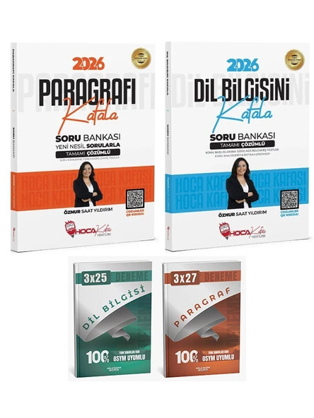 Hoca Kafası + Anla Kazan 2026 KPSS TYT ALES DGS Paragrafı + Dil Bilgisi Kafala Soru Deneme 4 lü Set - Resim 3