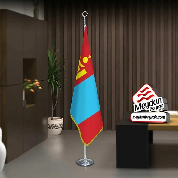Moğolistan Bayrak -Ofis -Makam-Toplantı Odaları -Direkli -Saçaklı Makam Bayrağı