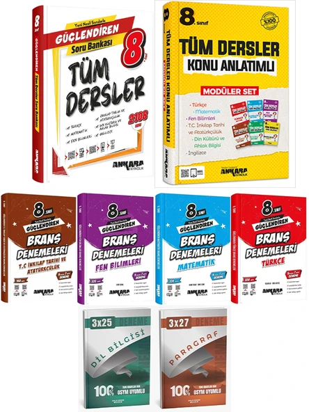 Ankara + Anla Kazan 2026 LGS Tüm Dersler Konu+Soru+Deneme + Anla Kazan Deneme 8 li Set - Resim 2
