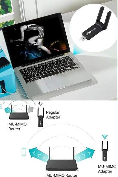 Dual Band Ac1200 Usb 3.0 Adaptör Kablosuz Wifi Yükseltici - 2