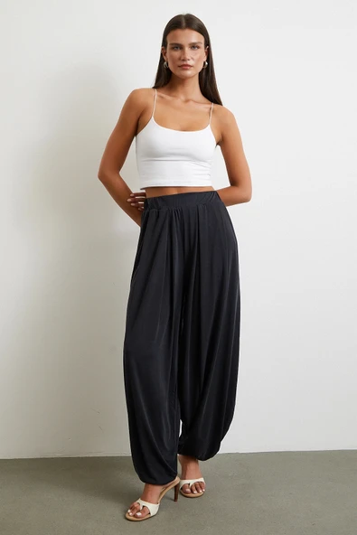 Paça Detaylı Şalvar Pantolon Antirasit - Resim 3