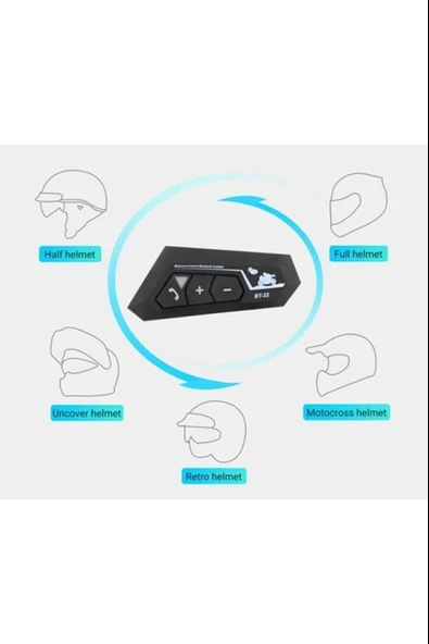 Bt22 Kask Kulaklık Bluetooth Motosiklet Kulaklık 5.0 Bluetooth Interkom Motorsiklet Kulaklık - 3