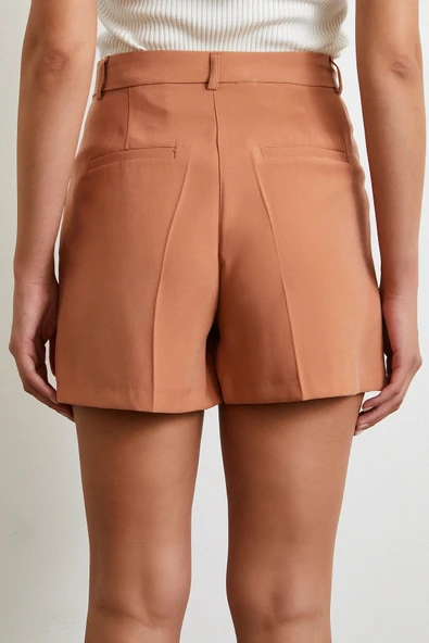 Piliseli Cepli Şort Kiremit - 6