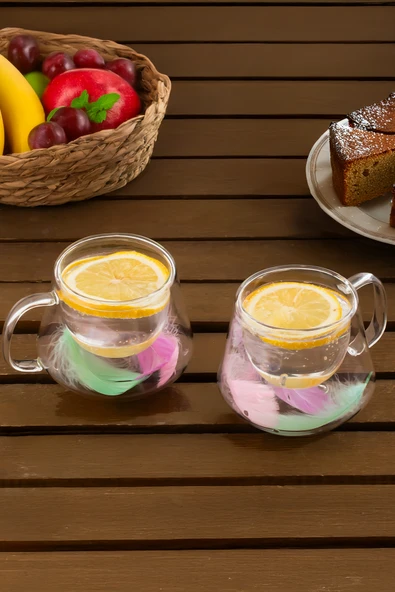 Perotti 16798 Double Feather Çift Cidarlı Kupa 2 Adet 200 Ml Şeffaf - 3