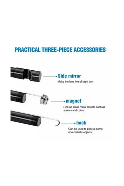 Endoskop Yılan Video Kamera Led’li 5 Metre 7 Mm Sert Kablo Yüksek Kaliteli Stereo - 7