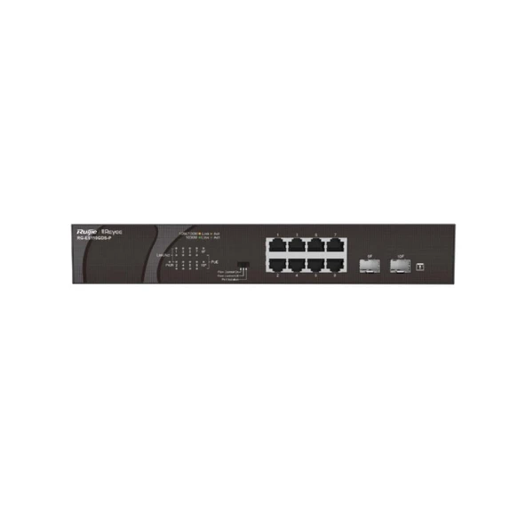 Reyee RG-ES110GDS-P 8 Port 120W 2 SFP Gigabit Yönetilemez Poe Switch - Resim 2