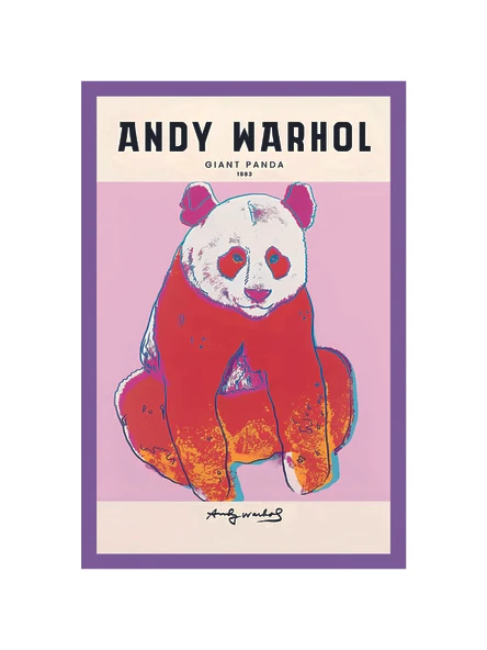 Andy Warhol  Sevimli Panda Tasarımlı Pop Art Dekoratif Hediye Not Kartı & Kartpostal  10x15 cm - 1