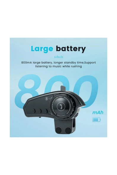 Bt35 Kask Kulaklık Bluetooth 5.0 Motosiklet Interkom Su Geçirmez Kablosuz Kulaklık - 8