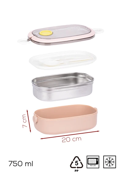 Porsima 3114 Stainless Steel Vakumlu Lunch Box Sefer Tası Pembe