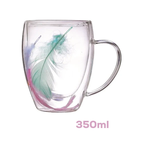 Perotti 16796 Double Feather Çift Cidarlı Kupa 2 Adet 350 Ml Şeffaf - 3