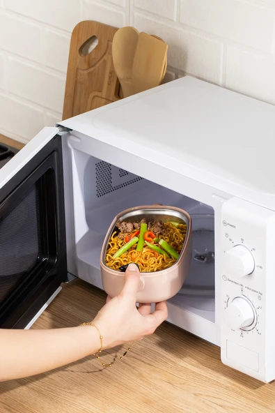 Porsima 3114 Stainless Steel Vakumlu Lunch Box Sefer Tası Pembe - 5