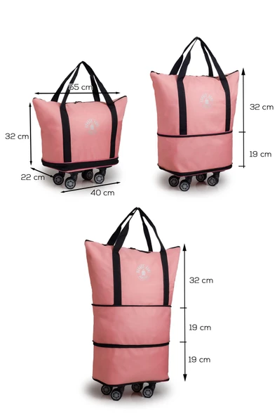 Valiz İki Körüklü Demonte Sessiz Tekerlekli Valiz/Çanta/Bavul - Resim 3