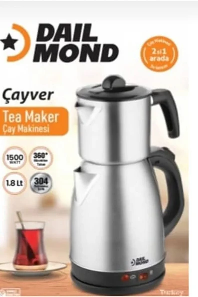 HOM ÇAYVER Elektrikli Çay Makinesi Paslanmaz Çelik Su İsıtıcı ürün görseli