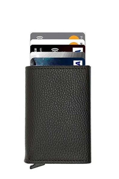 Hırdavatçım bol kartlı kağıt para bölmeli otomatik mekanizmalı unisex cüzdan kartlık - Resim 2