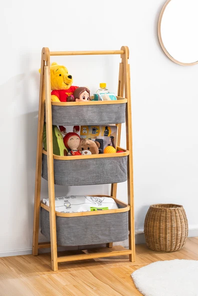 Porsima 2085 3 Katlı Ahşap Çok Amaçlı Ev Banyo Düzenleyici Organizer - Resim 4