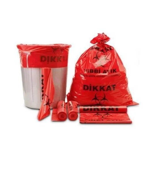 3 Rulo Toplam 30 adet Jumbo boy 80x110cm Tıbbi Atık Çöp Poşeti 800gr Kalın ürün görseli