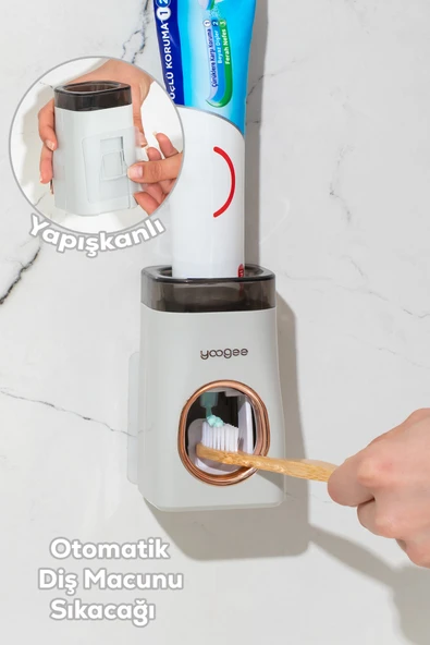 Porsima M543 Duvara Monte Yapışkanlı Otomatik Diş Macunu Sıkacağı Çok Renkli - 4