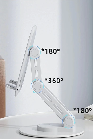 F17s  Masaüstü Telefon Tutucu Döner Tabanı Alüminyum Paslanmaz Çelik Katlanabilir - 3