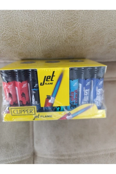 Clipper CLİPPER  JET FLAME  ÇAKMAK 48 ADET KARIŞIK RENK DESENLİDİR - 2