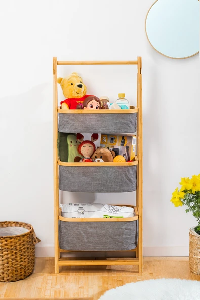 Porsima 2085 3 Katlı Ahşap Çok Amaçlı Ev Banyo Düzenleyici Organizer - Resim 5