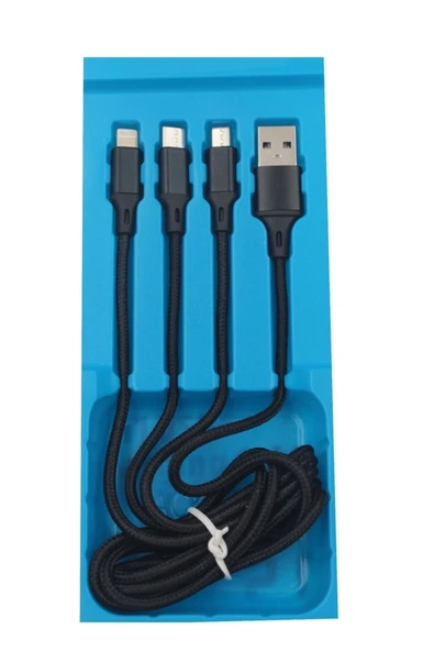 BAYSEM Ack-47 3 In 1 Şarj Kablo 2.0am - Siyah-73 ürün görseli 1