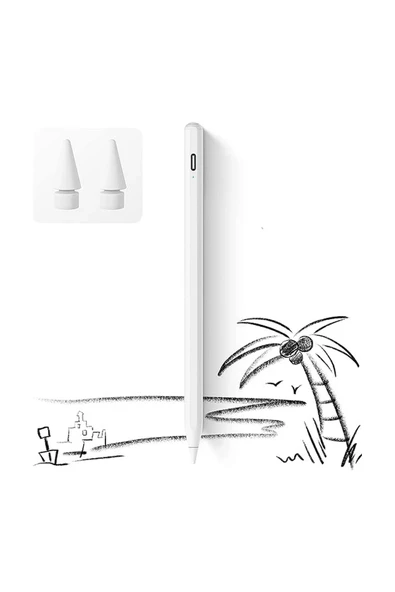 İpad 2018-2022 İçin Düğmeli Stylus Kalem, Avuç İçi Reddetme Aktif Kalem Apple Uyumlu