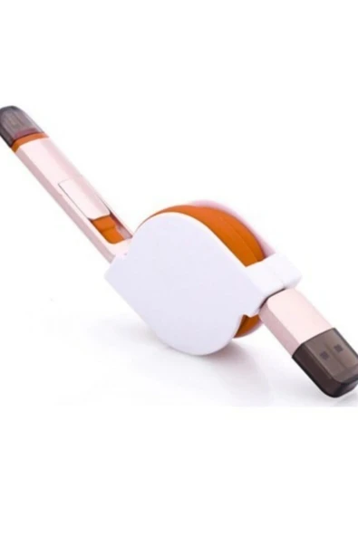 GoMobile Go Mobile Makaralı Çift Uçlu Şarj Kablosu Android Ve Ios Uyumlu 8698829038377 ürün görseli 1