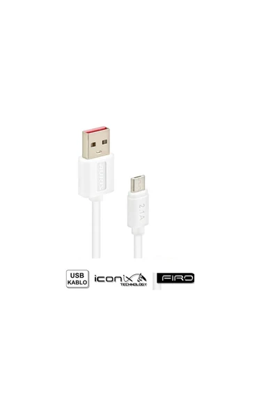 AURISS Micro 2.2a Hızlı Usb Kablo - 1m/beyaz (TÜM ANROİD CİHAZLARA UYUMLUDUR) - Resim 2