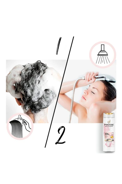 Pantene Silikonsuz Hacim Veren Dolgunlaştırıcı Şampuan, Biotin Ve Gül Suyu, 400ml - Resim 7